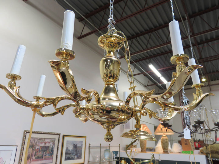 8 Arm Brass Chandelier