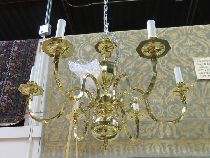 Polished Brass Chandelier