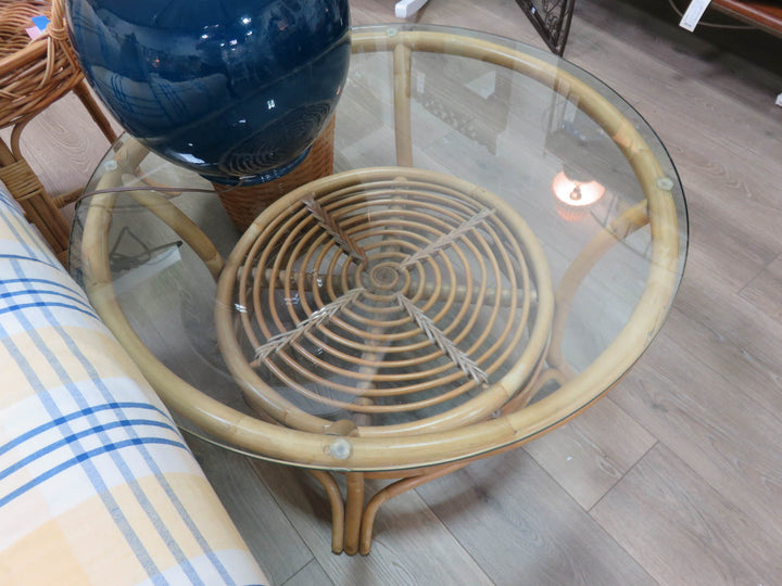 Round Bamboo Style Coffee Table