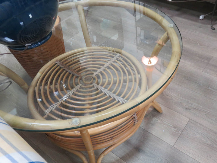 Round Bamboo Style Coffee Table