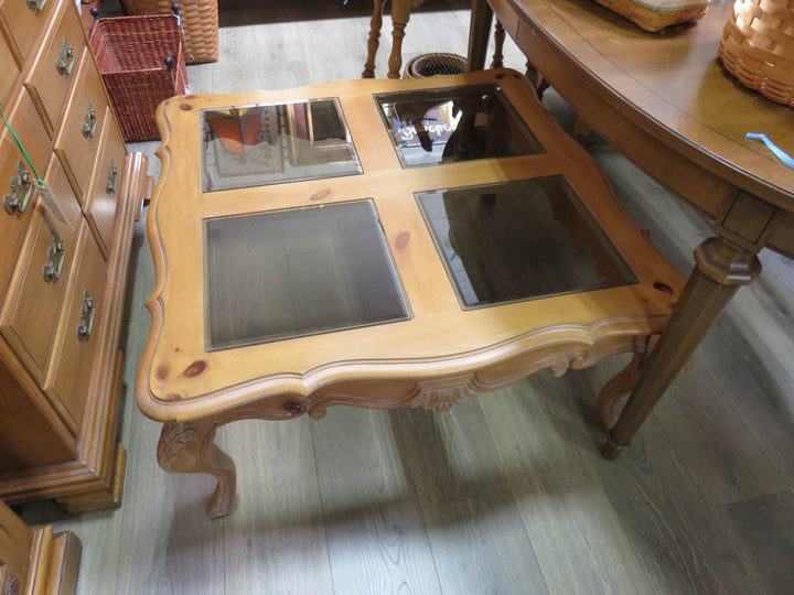 Pine and Glass Coffee Table