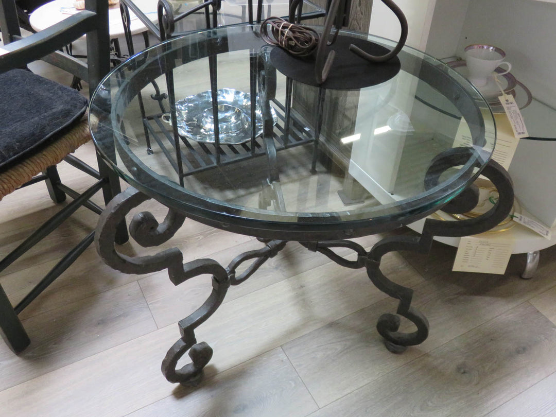 Wrought Iron & Glass Table