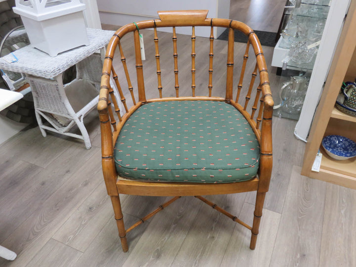 Faux Bamboo Wood Arm Chair