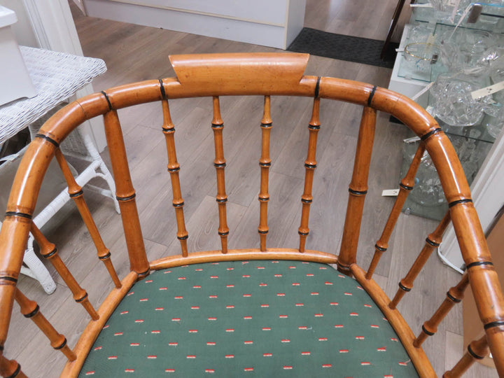 Faux Bamboo Wood Arm Chair