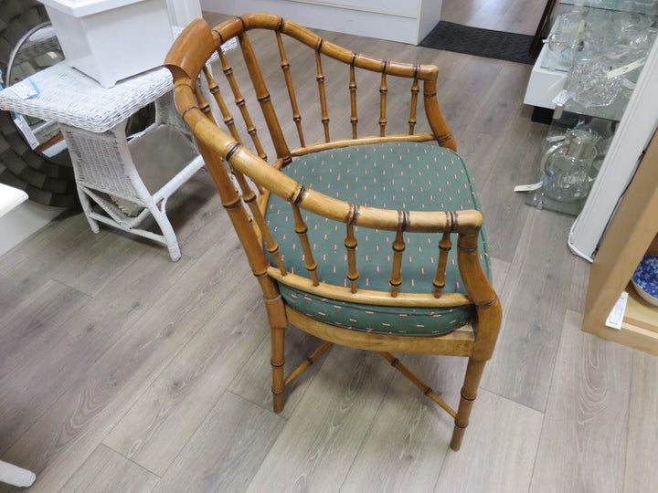 Faux Bamboo Wood Arm Chair