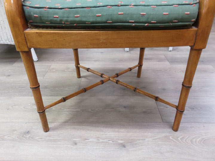 Faux Bamboo Wood Arm Chair