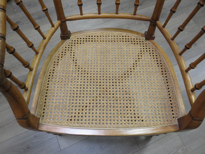Faux Bamboo Wood Arm Chair