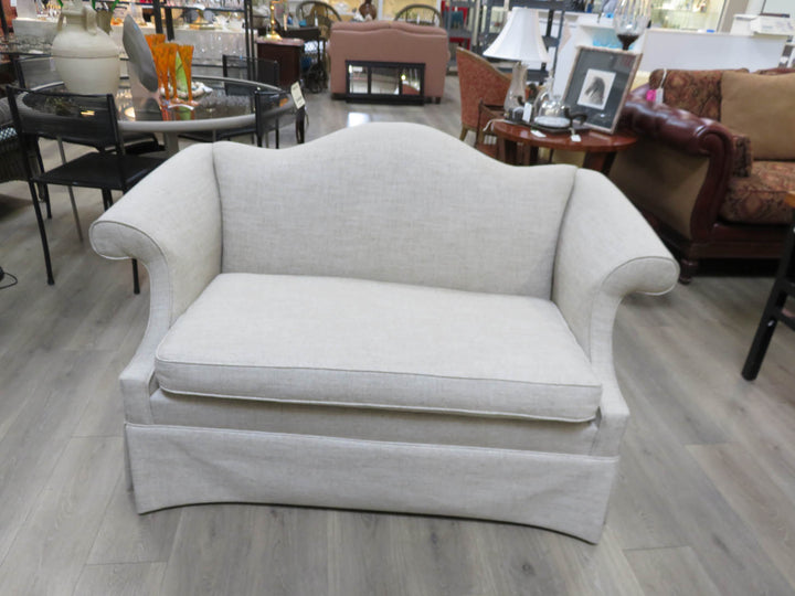 Upholstered Camelback Love Seat