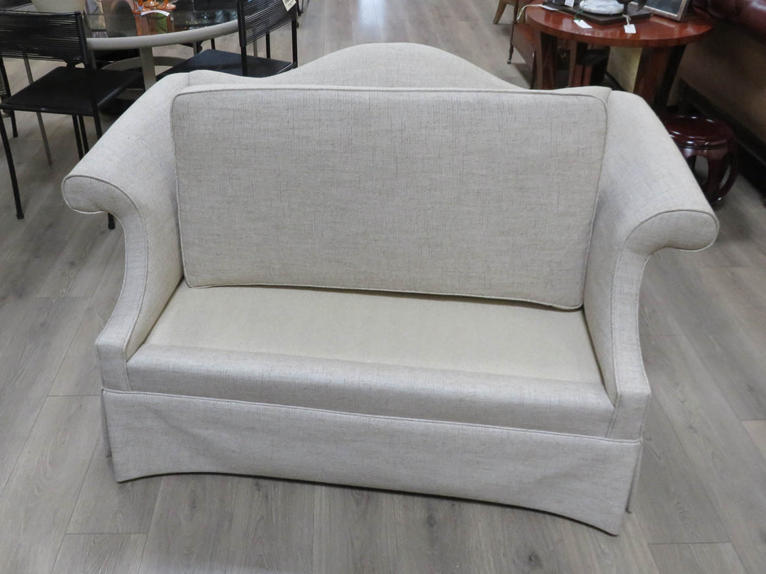 Upholstered Camelback Love Seat