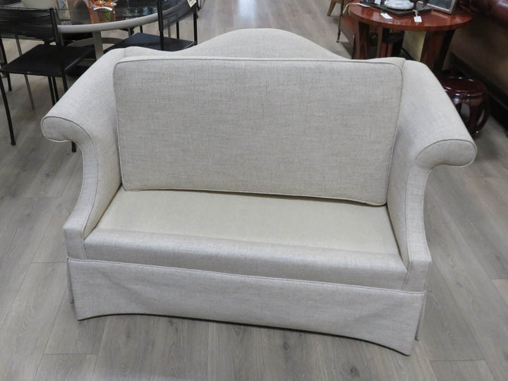 Upholstered Camelback Love Seat