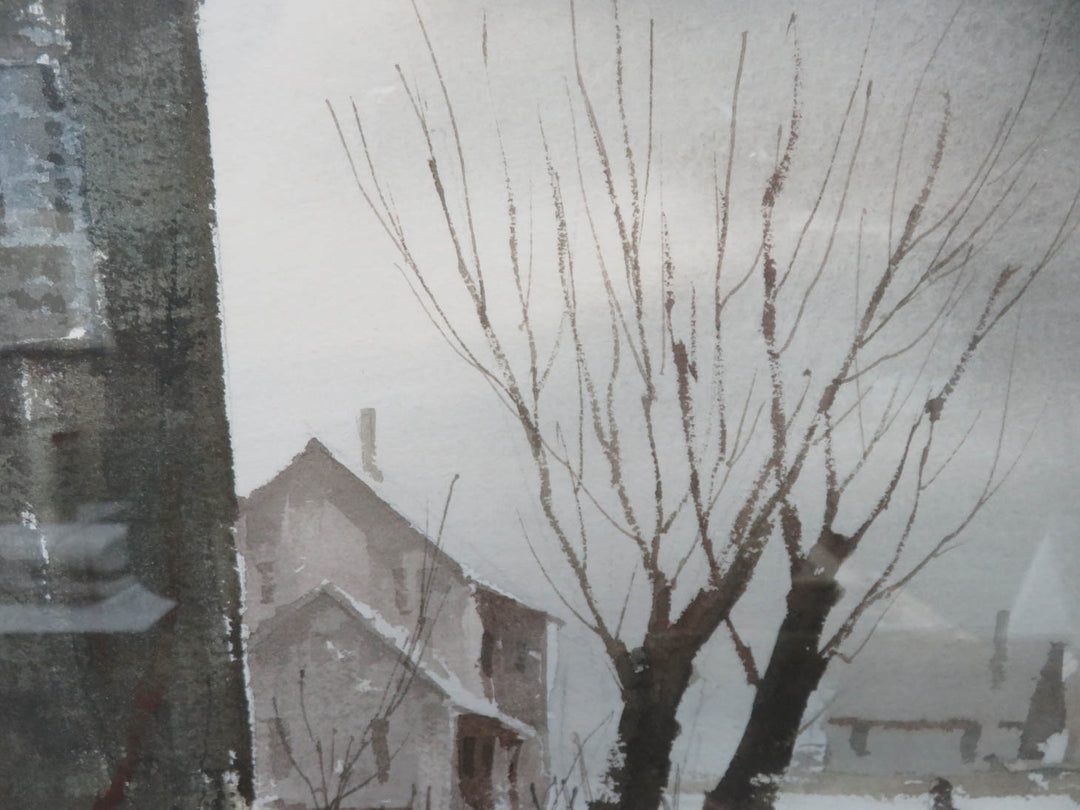 Village in Winter Scene Print