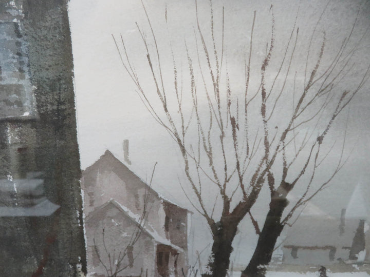 Village in Winter Scene Print