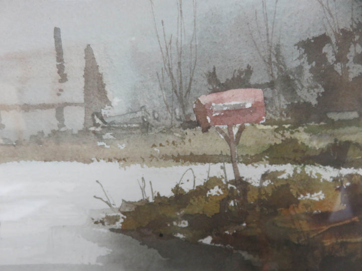 Village in Winter Scene Print