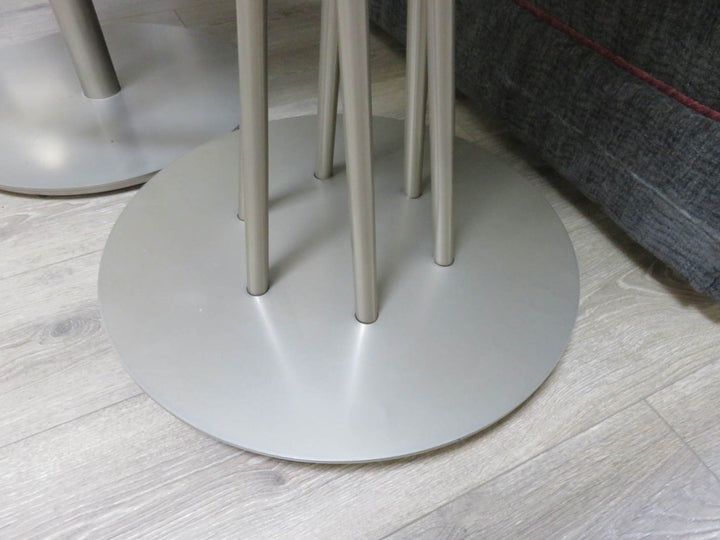 Chrome & Glass Cafe Table with Two Chairs
