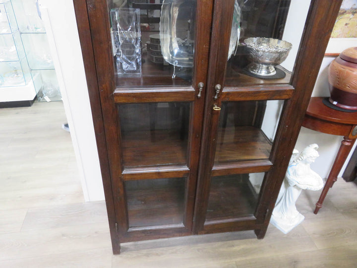 Indonesian Wood & Glass Cabinet