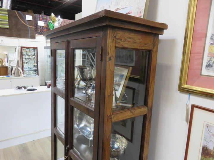 Indonesian Wood & Glass Cabinet