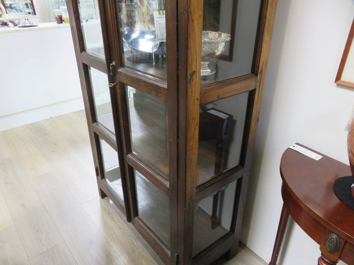 Indonesian Wood & Glass Cabinet