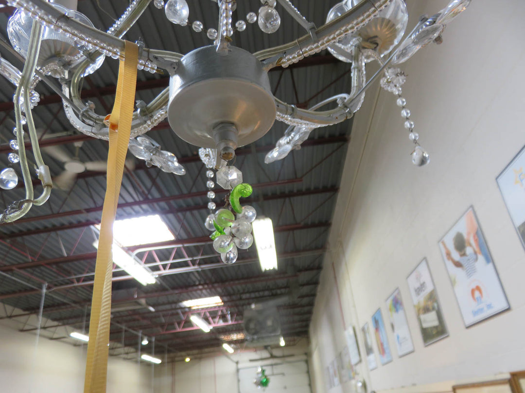 6 Arm Silvertone Chandelier