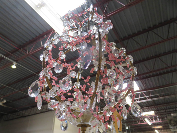 Pink Beaded Chandelier