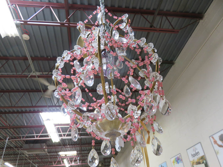 Pink Beaded Chandelier