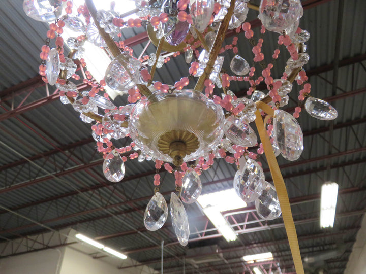 Pink Beaded Chandelier