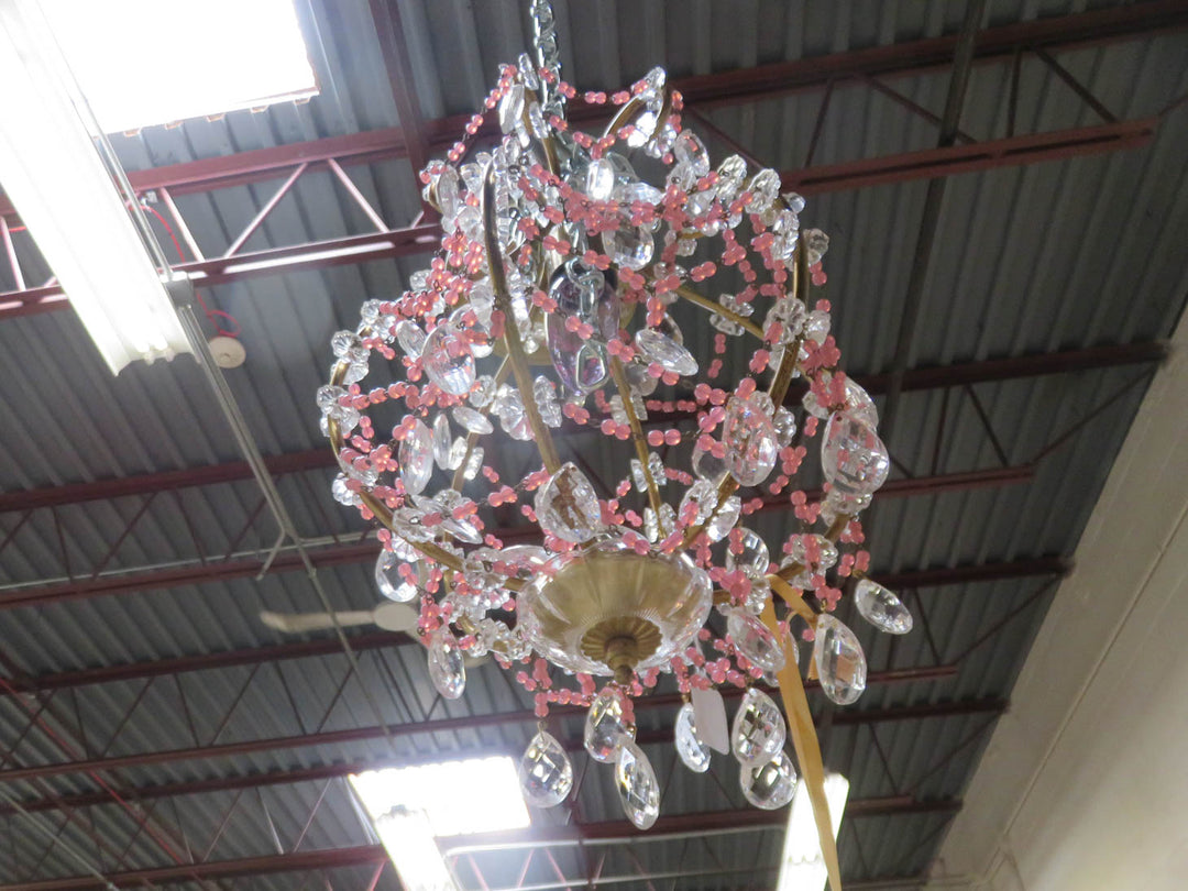 Pink Beaded Chandelier