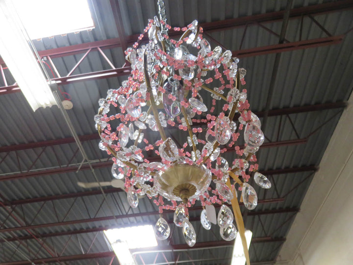 Pink Beaded Chandelier
