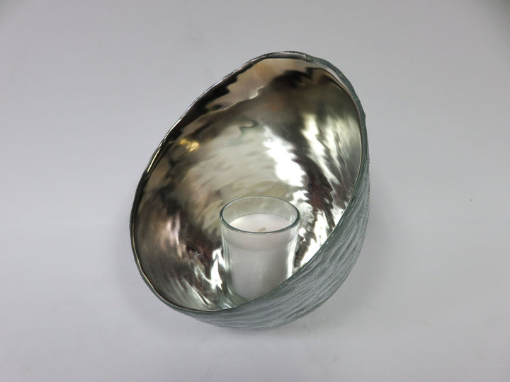 Angled Mercury Glass Candleholder
