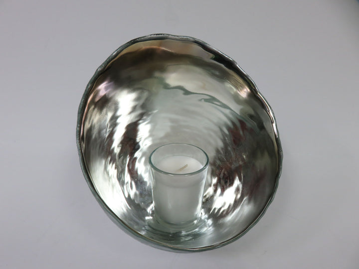 Angled Mercury Glass Candleholder