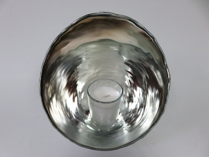 Angled Mercury Glass Candleholder