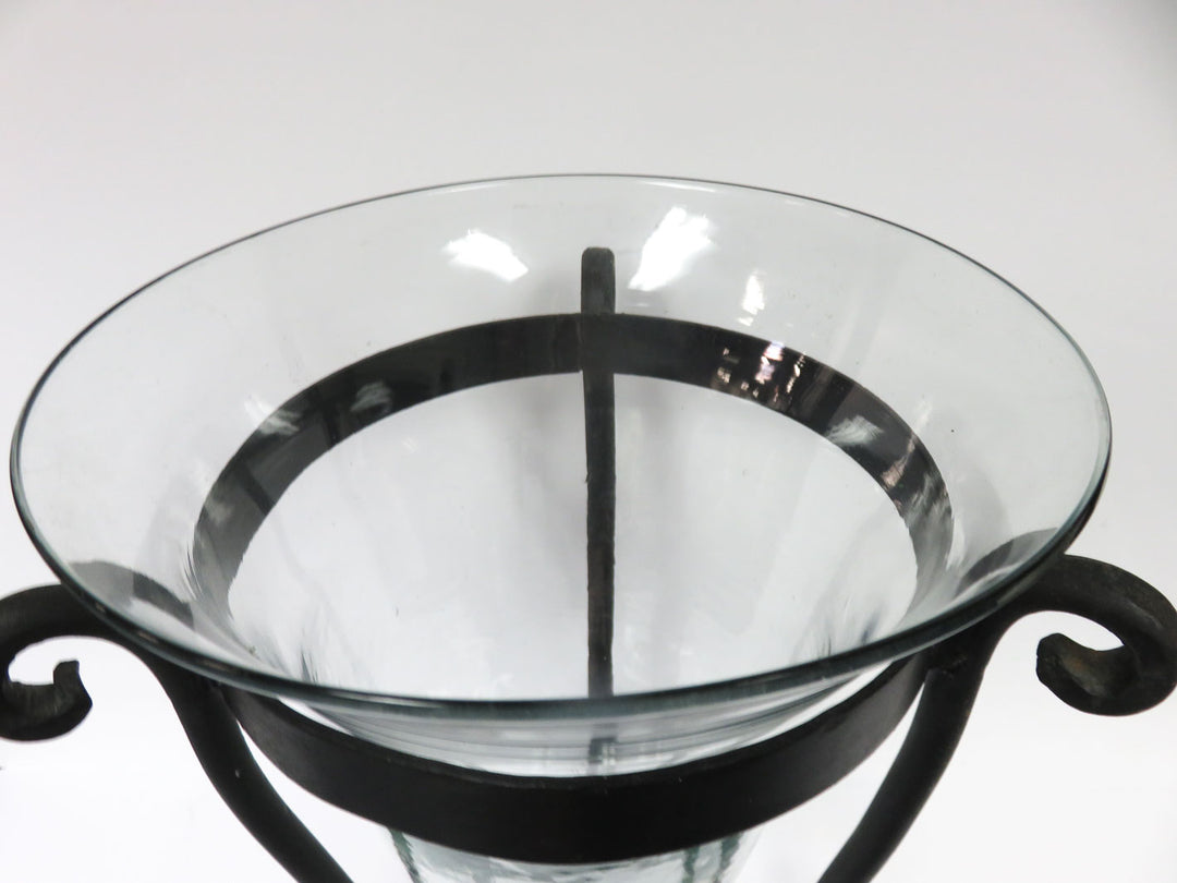 Glass Vase in Metal Stand