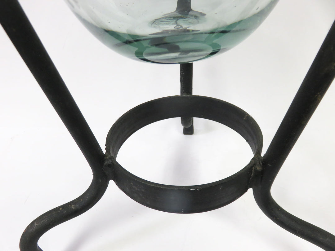 Glass Vase in Metal Stand