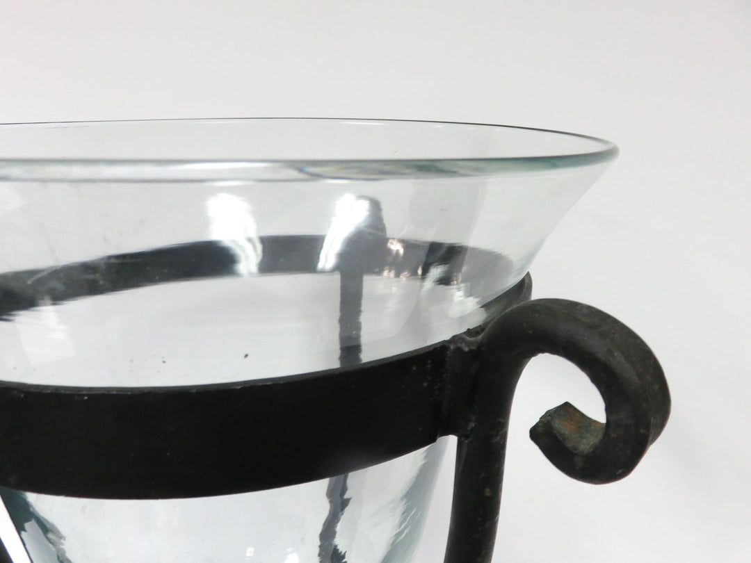 Glass Vase in Metal Stand