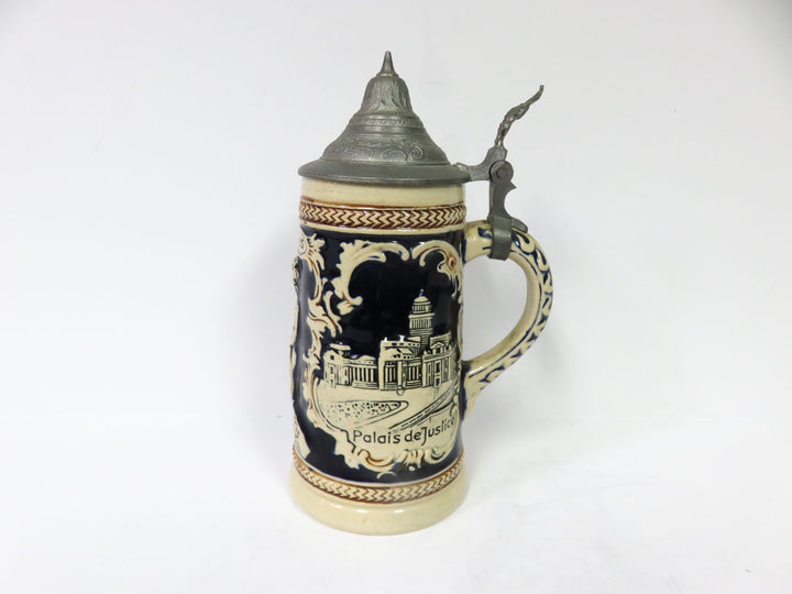 Beer Stein with Pewter Lid