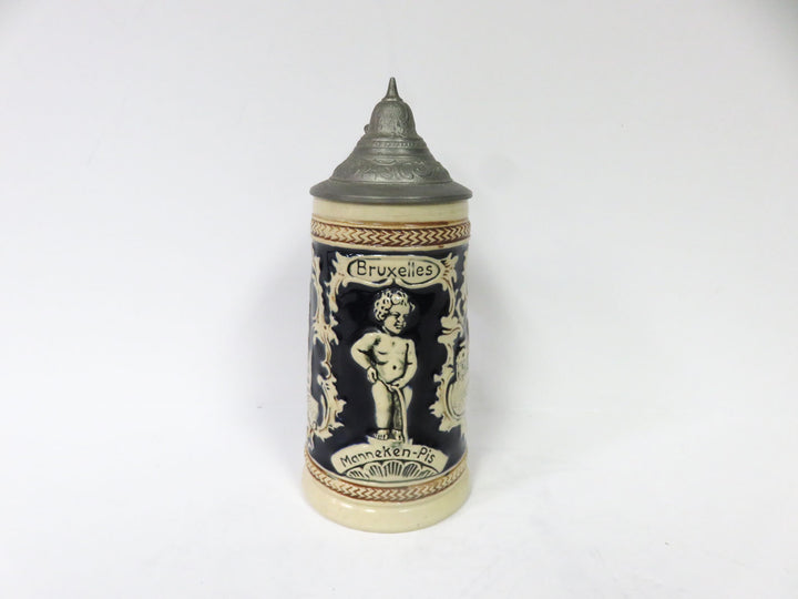 Beer Stein with Pewter Lid
