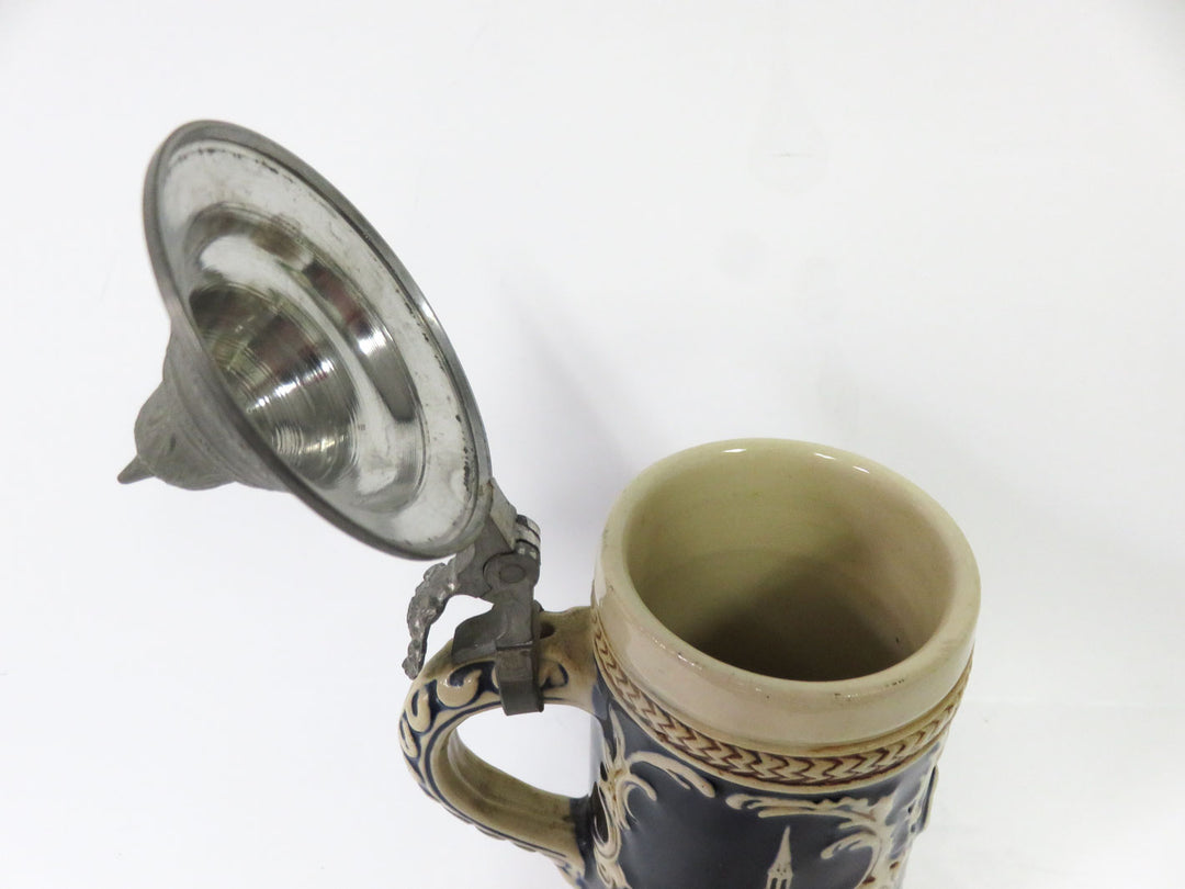 Beer Stein with Pewter Lid