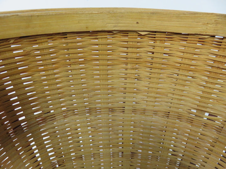 Rattan and Brown Bamboo Basket