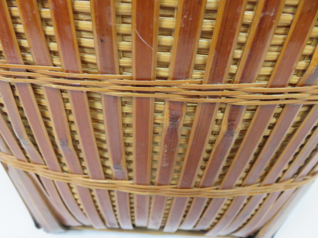 Rattan and Brown Bamboo Basket