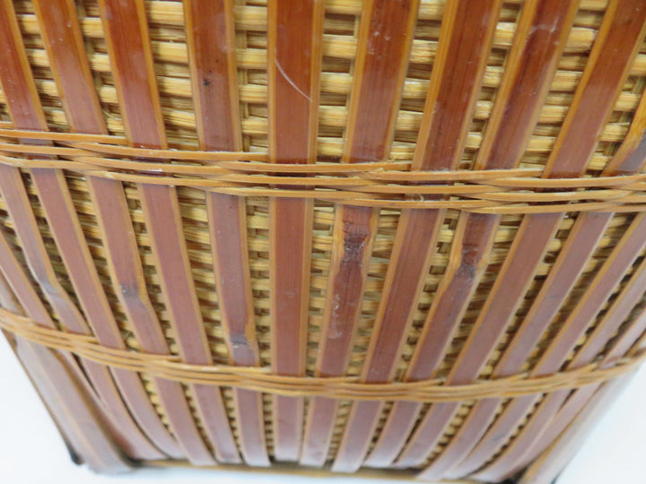 Rattan and Brown Bamboo Basket
