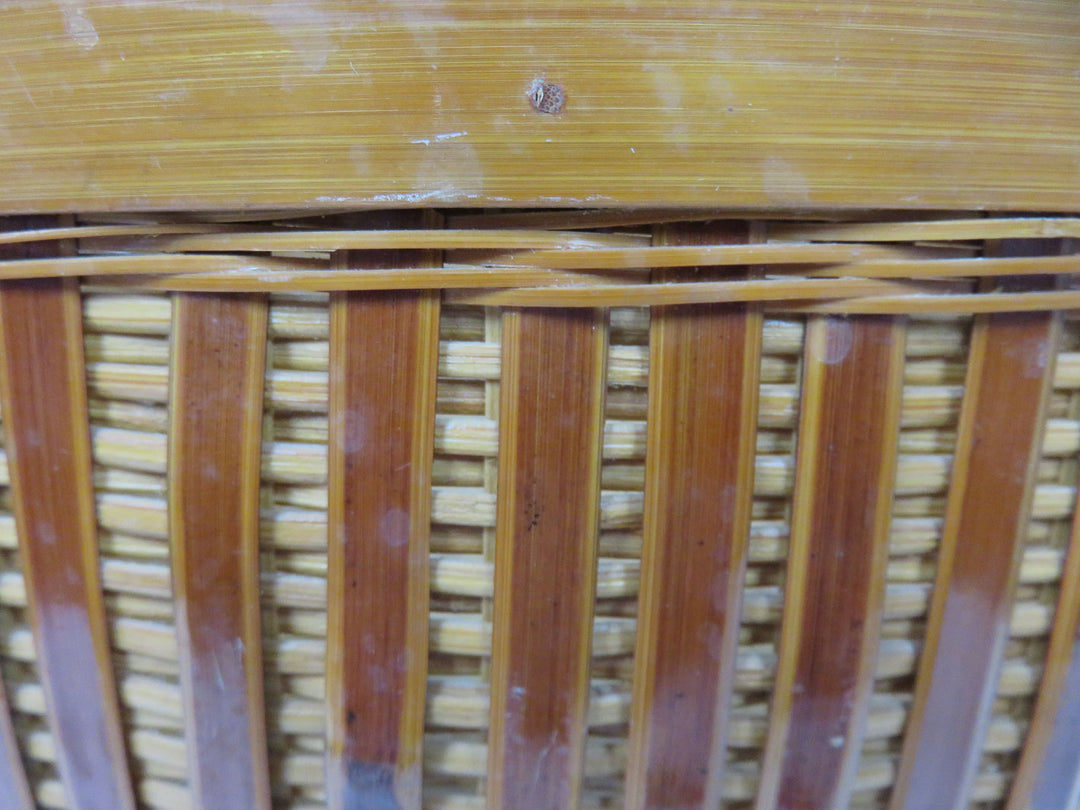 Rattan and Brown Bamboo Basket