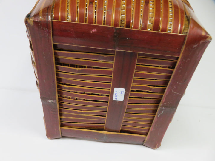 Rattan and Brown Bamboo Basket