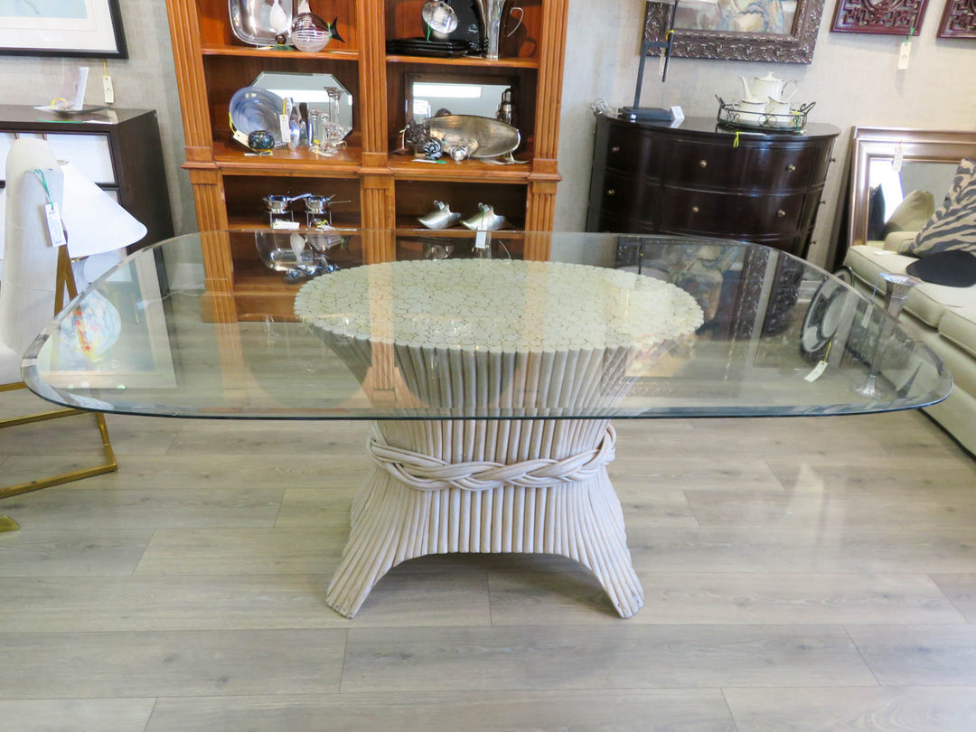 Glass Topped Dining Table