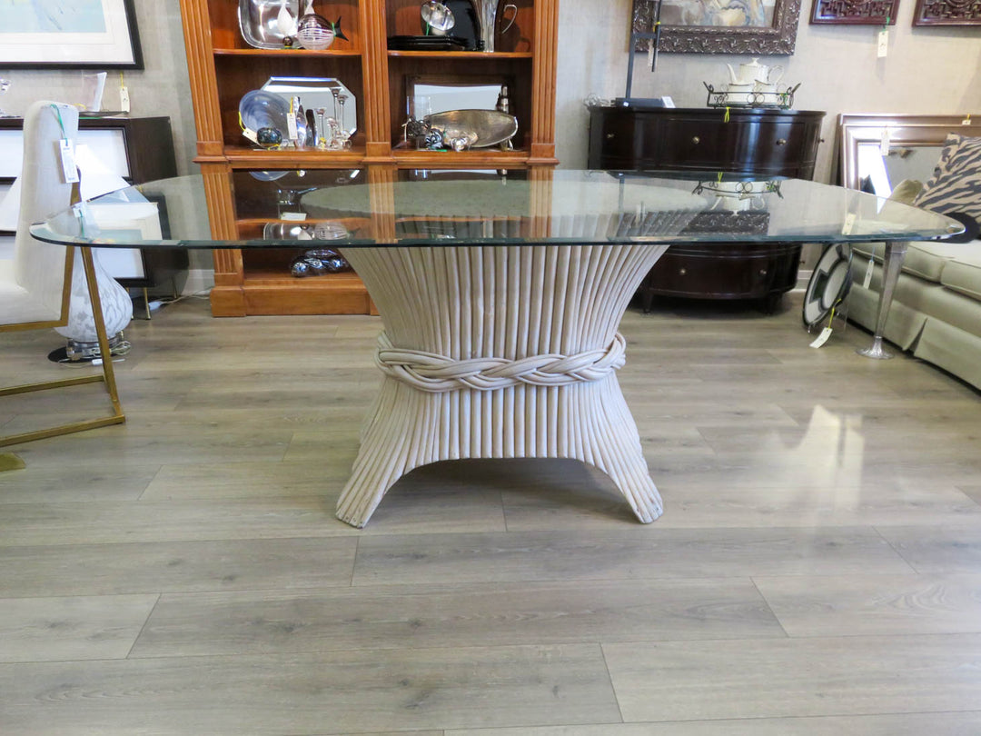 Glass Topped Dining Table