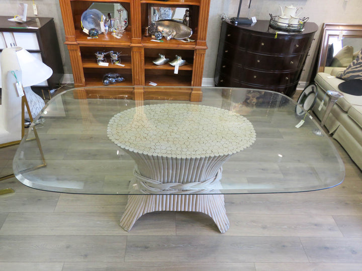 Glass Topped Dining Table