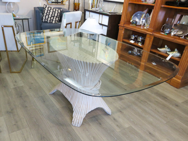 Glass Topped Dining Table