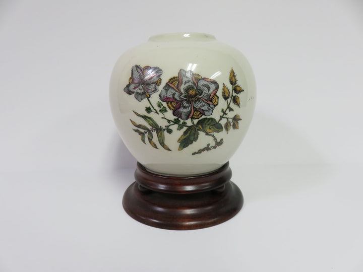 Jar Vase on Wood Stand