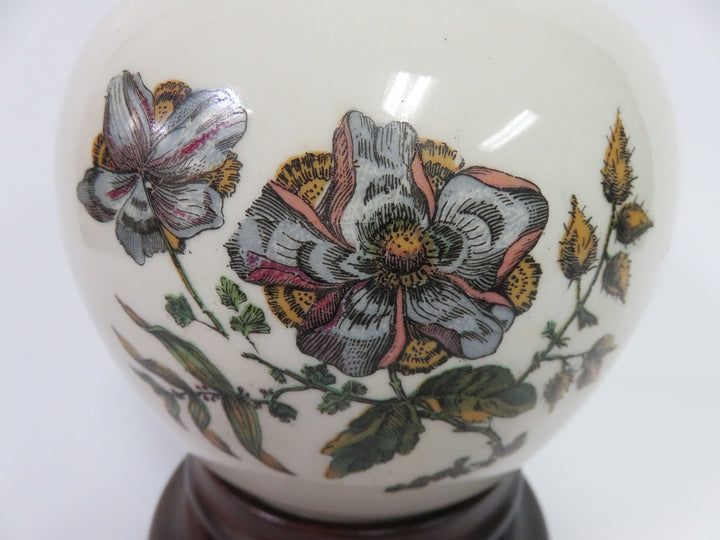 Jar Vase on Wood Stand