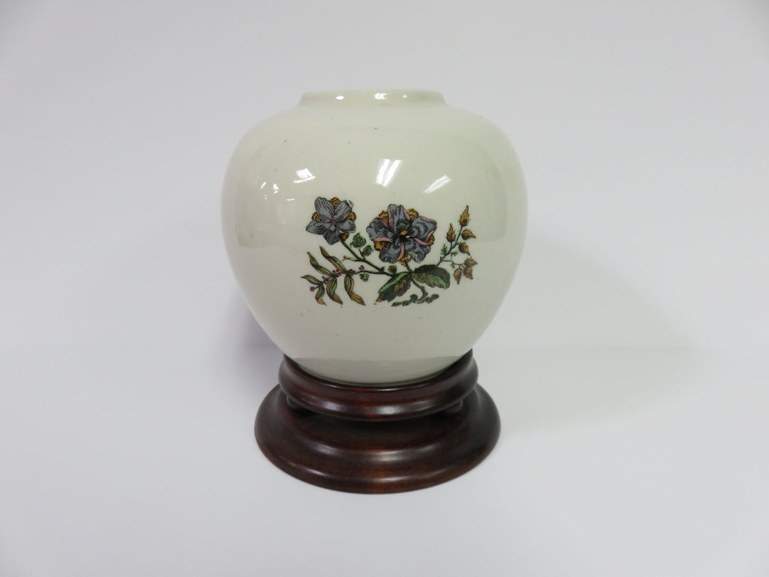 Jar Vase on Wood Stand