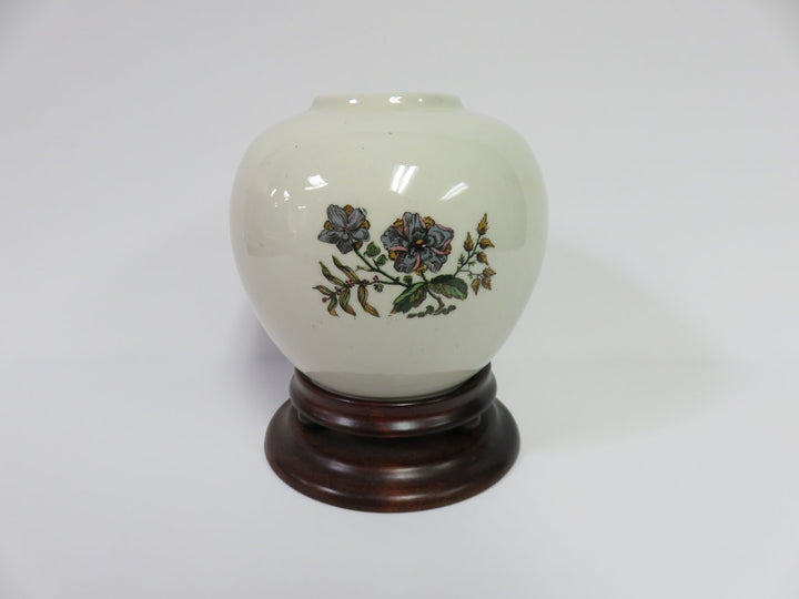 Jar Vase on Wood Stand