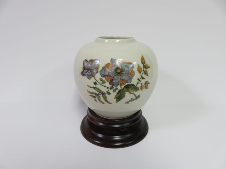 Jar Vase on Wood Stand